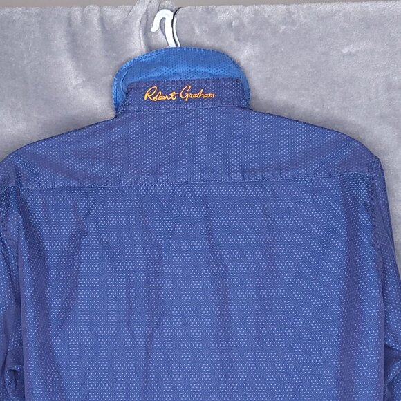 Robert Graham Mens Button-Up Shirt 2XL Blue Long Sleeve Reversible Woven - Picture 4 of 7
